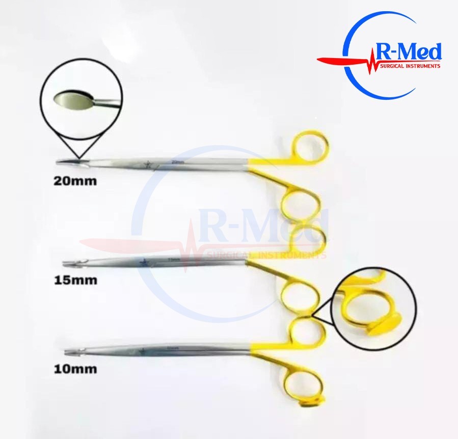 Trepset Facial Flap Dissector Scissors Set 3 Pcs 10mm,15mm,20mm, Total Length