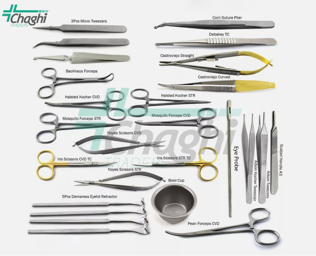 Ophthalmic Blepharoplasty Instruments Kit Micro Eye Surgery Retractor Tweezers C
