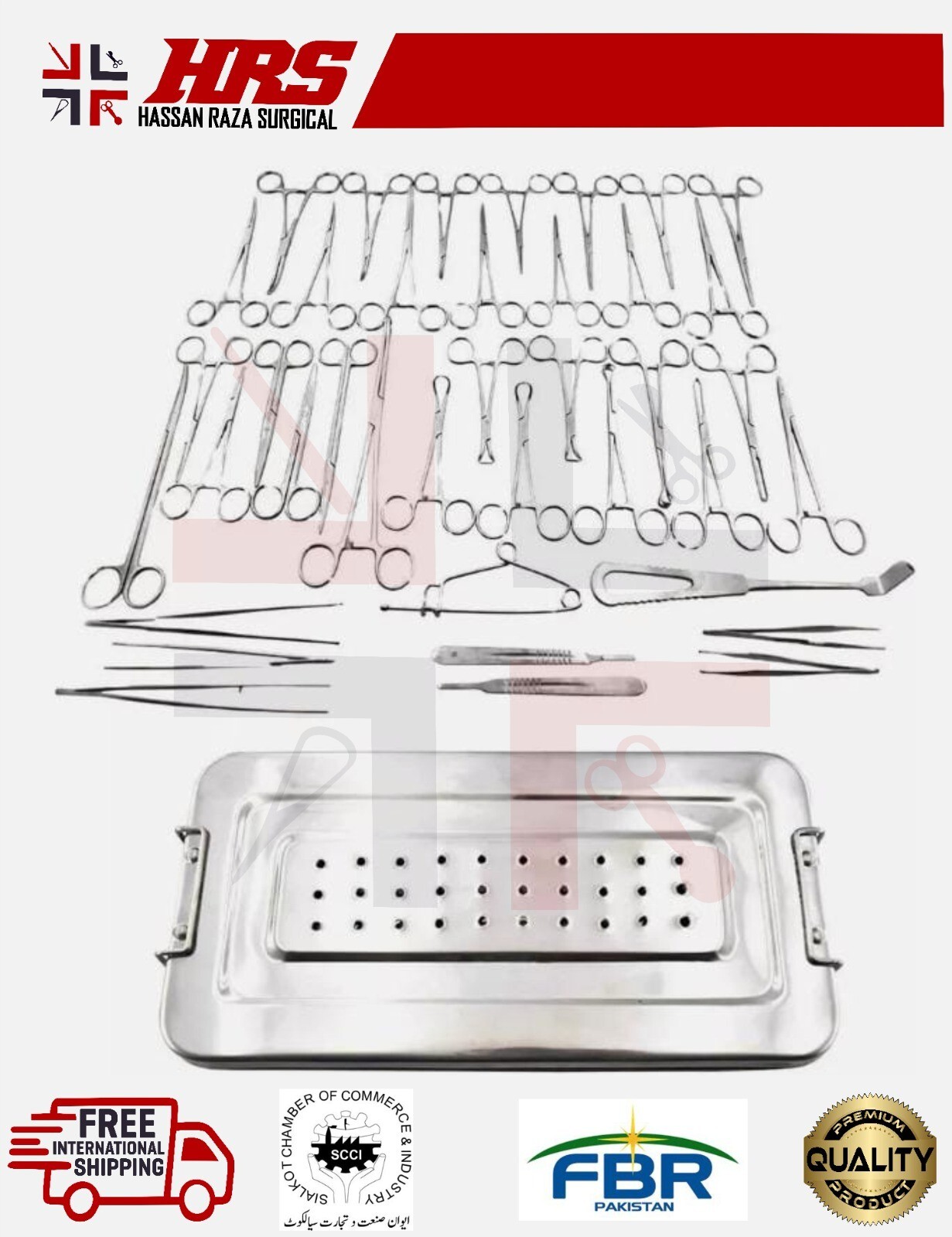 40 Pcs Appendectomy & Hernia Surgical Instruments Set with Instruments Box