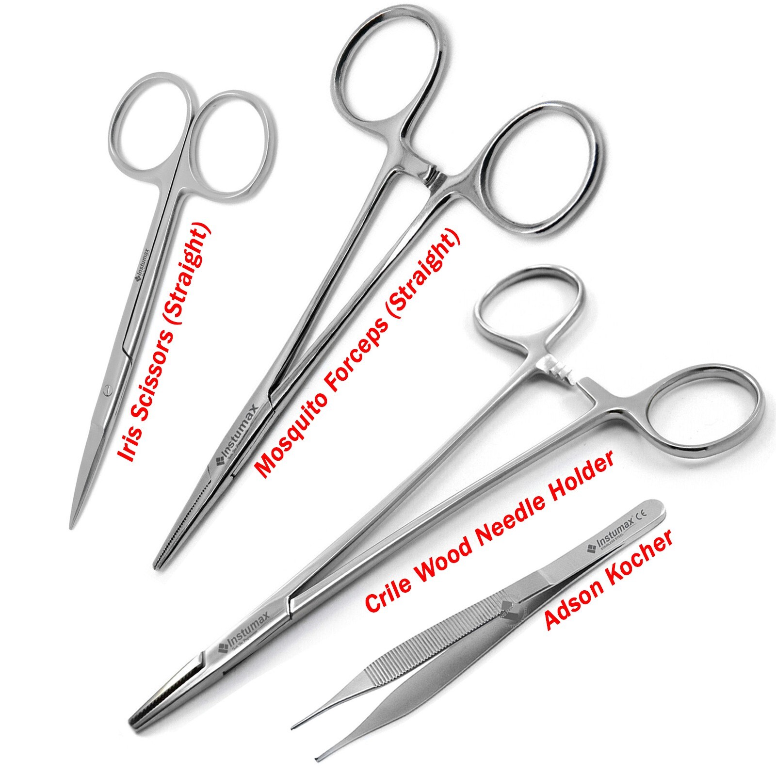 4Pcs Suture Removal Kit – Surgical Needle Holder, Scissors & Thumb Forceps Set