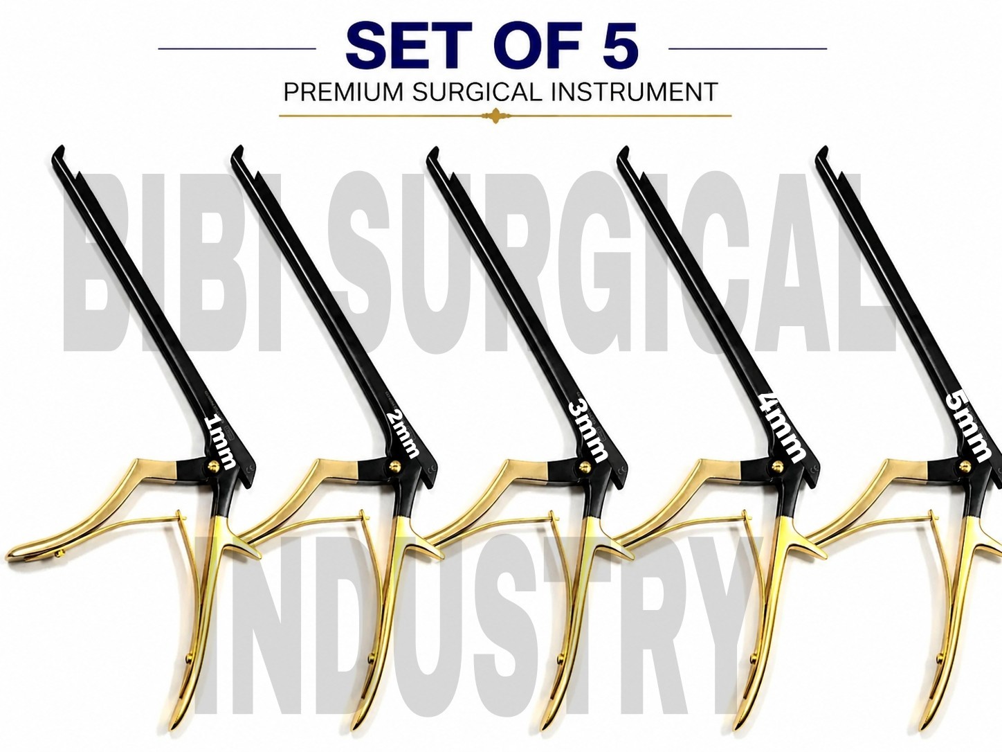 AESCULAP Kerrison rodent 1mm,2mm,3mm,4m,5mm set 7 ” inches