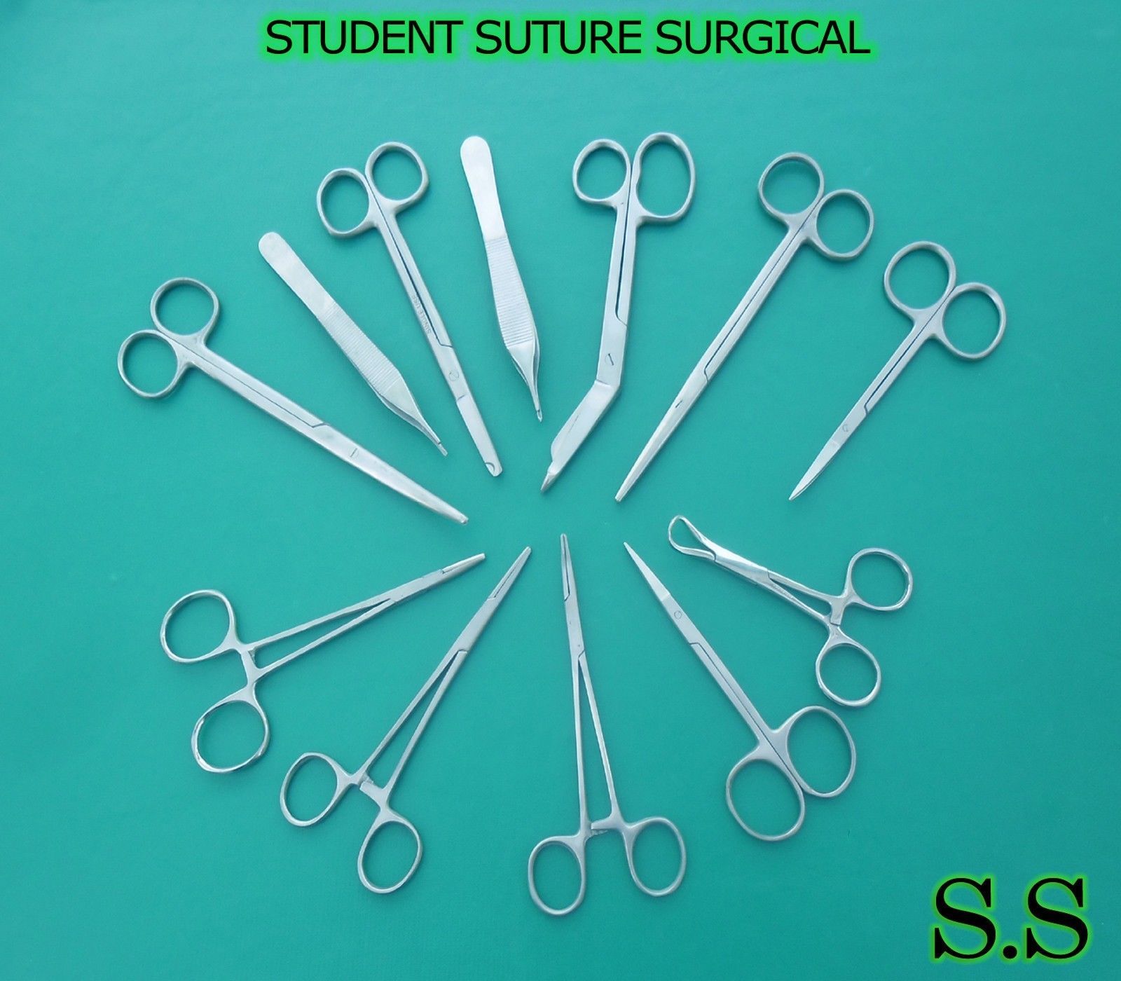 12 PC STUDENT SUTURE SURGICAL PACK SET KIT INSTRUMENTS DS-711