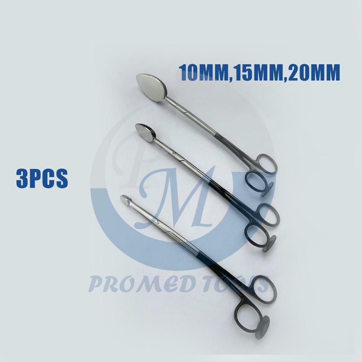 Trepsat Facial Flap dissector scissors set of 3pcs,10mm,15mm,20mm Premium