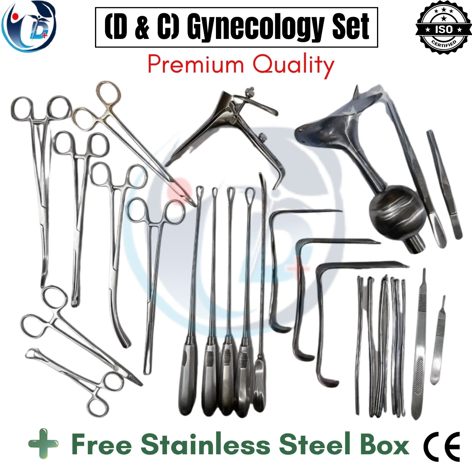 Dilation and Curettage (D&C) Set Gynecology Surgical Instruments + Free Box