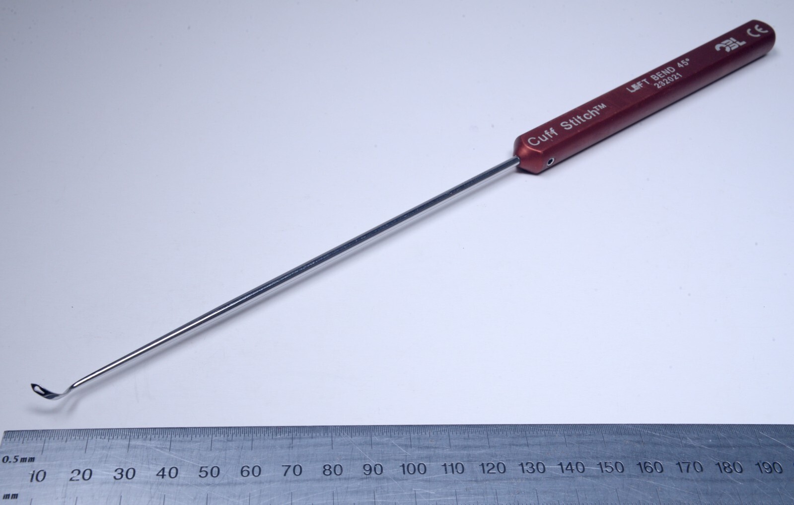OBL TAG #232021 Cuff Stitch 11¼” Left Bend 45° Stainless Surgical
