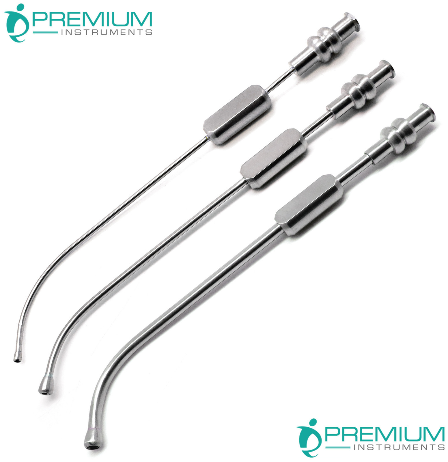 Dental Sinus Cannula Suction Tubes 2.5mm, 3mm, 4mm Surgical Instrument Set of 3