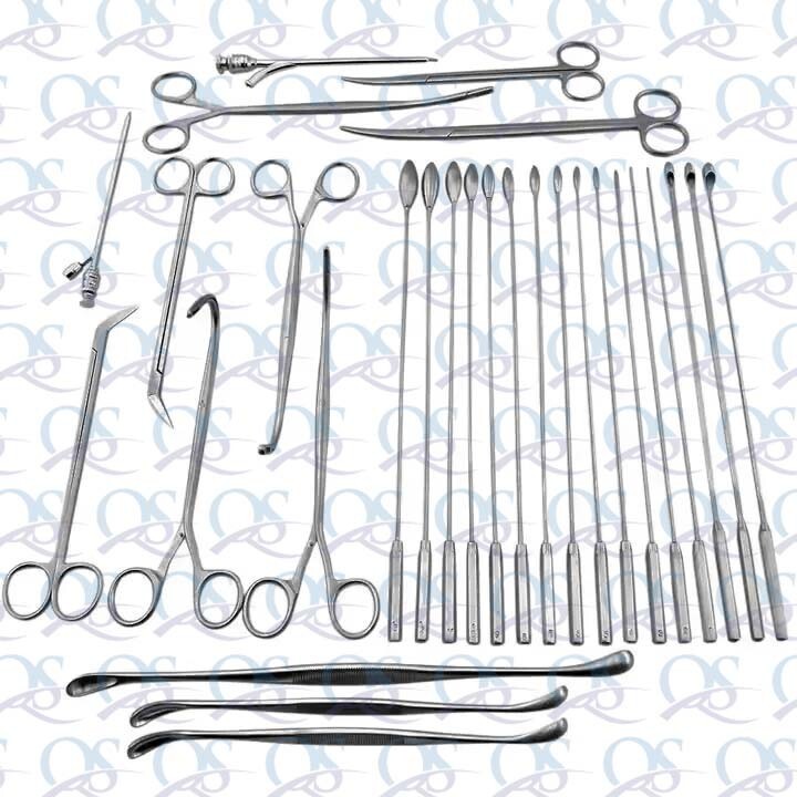 General Surgery Cholecystectomy Surgical Instrument Set of 25 Pieces