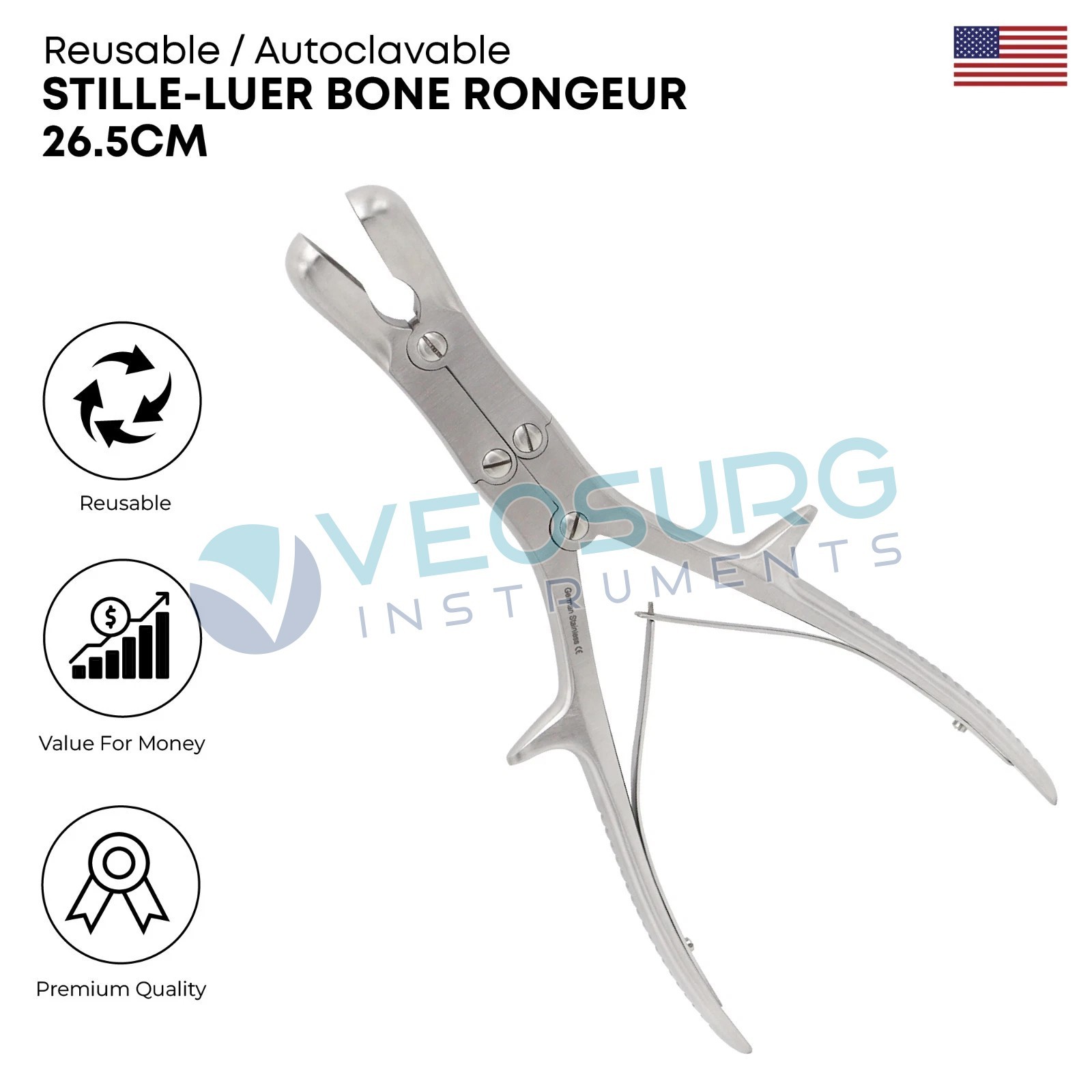 Stille Luer Bone Rongeur 26.5 cm Stainless Steel Premium Surgical Instruments
