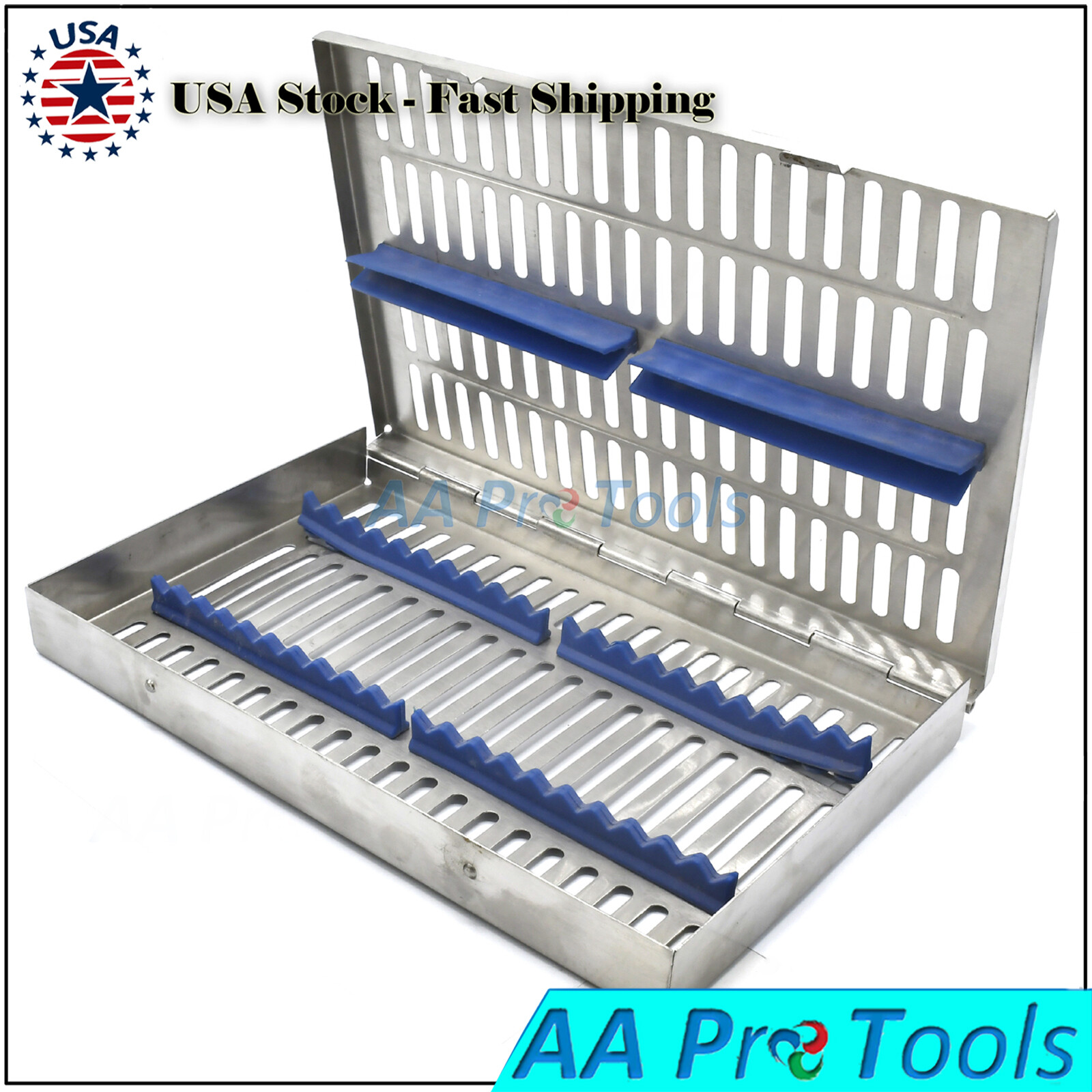 STAINLESS STERILIZATION CASSETTE Rack Box For 20 Surgical Dental Instruments
