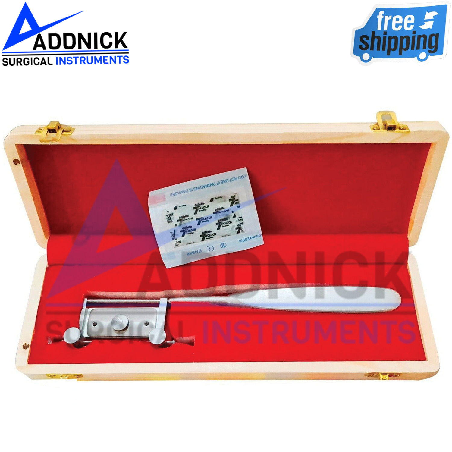 Silver Skin Graft Knife Handle Kit with Dermatome Skin Blade Surgical Instrument