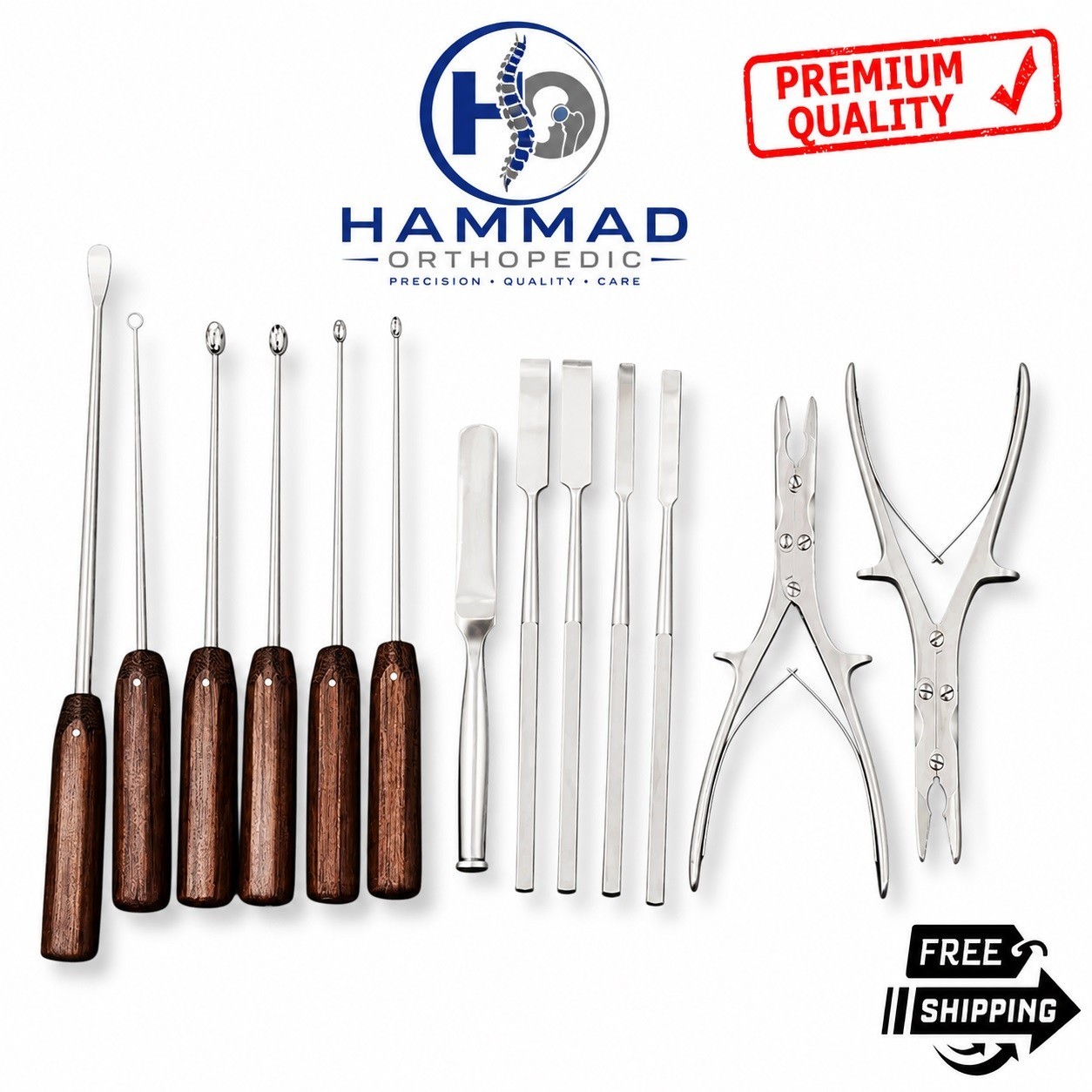 Basic Orthopedic Surgery Set 13 Pcs Surgical Instruments Kit German Stainless