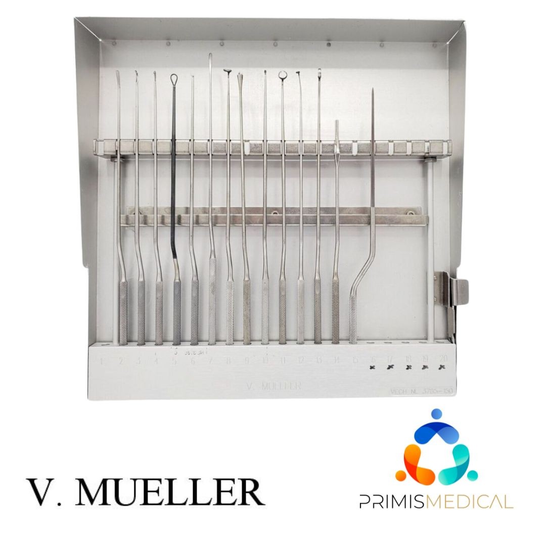 V. Mueller Rhoton Trans-Sphenoidal 14-Piece Instrument Set and Case Neurology