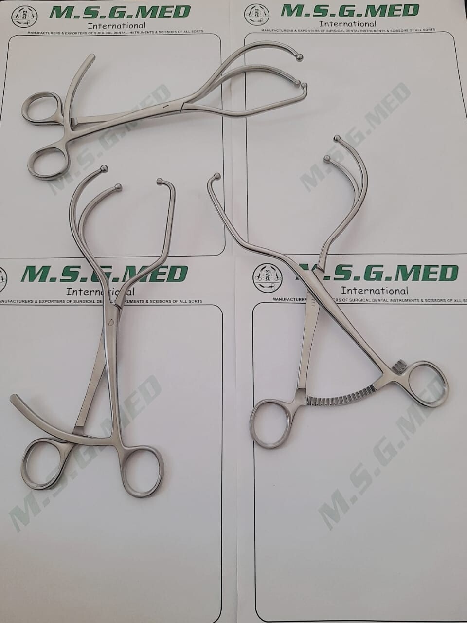 Soft Tissue Bone Reduction Forceps 23cm With Double Prong Ball Tip Stainless