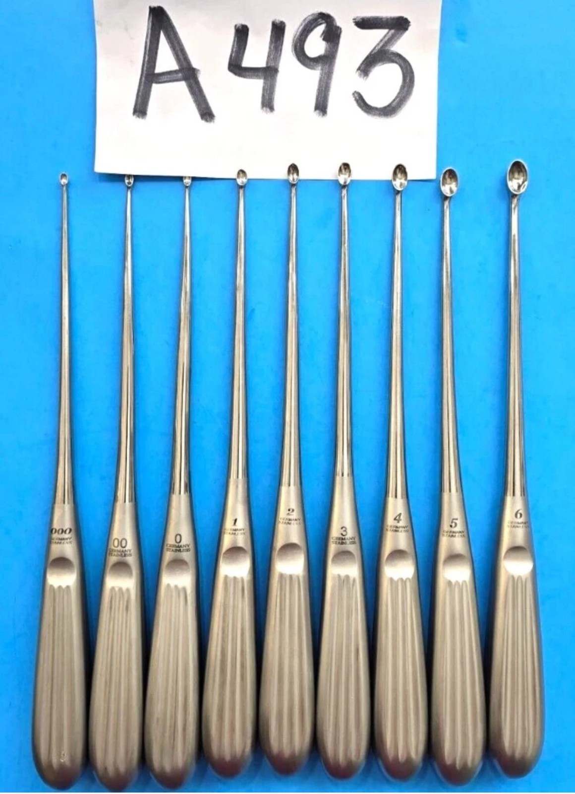 Turtle Surgical Orthopedic Brun Bone Curette Set 9″ (Size 000,00,0,1,2,3,4,5,6)