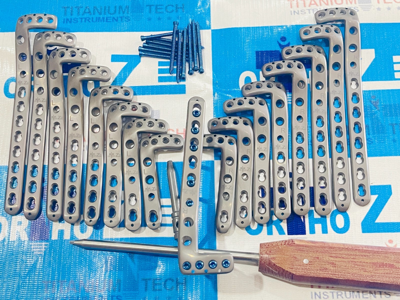 Locking Proximal Tibiä Raft 5-11 Hole Plate L & R & 3.5mm Screw-61 Pc-Titanium