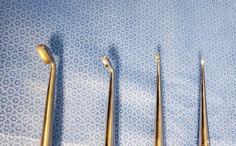 Set of 4 Codman Size 00-4 Straight 11″ Cobb Curettes Orthopedic
