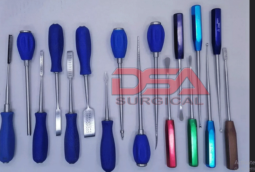 Spine Vertibal Body Instruments 17Pcs Silicon & Aluminum Anodized Handles