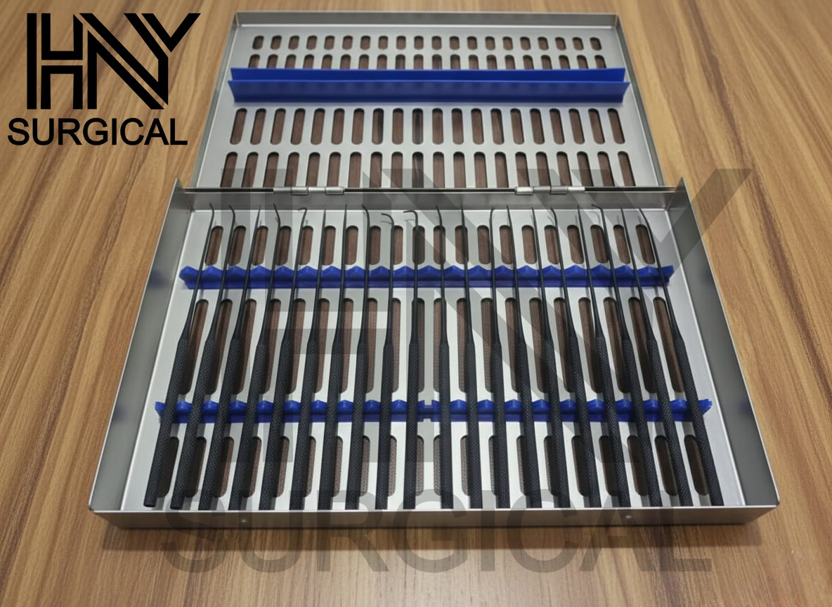 Rhoton Micro Dissector Expanded 20 PCS Set of Stainless Steel with steel case