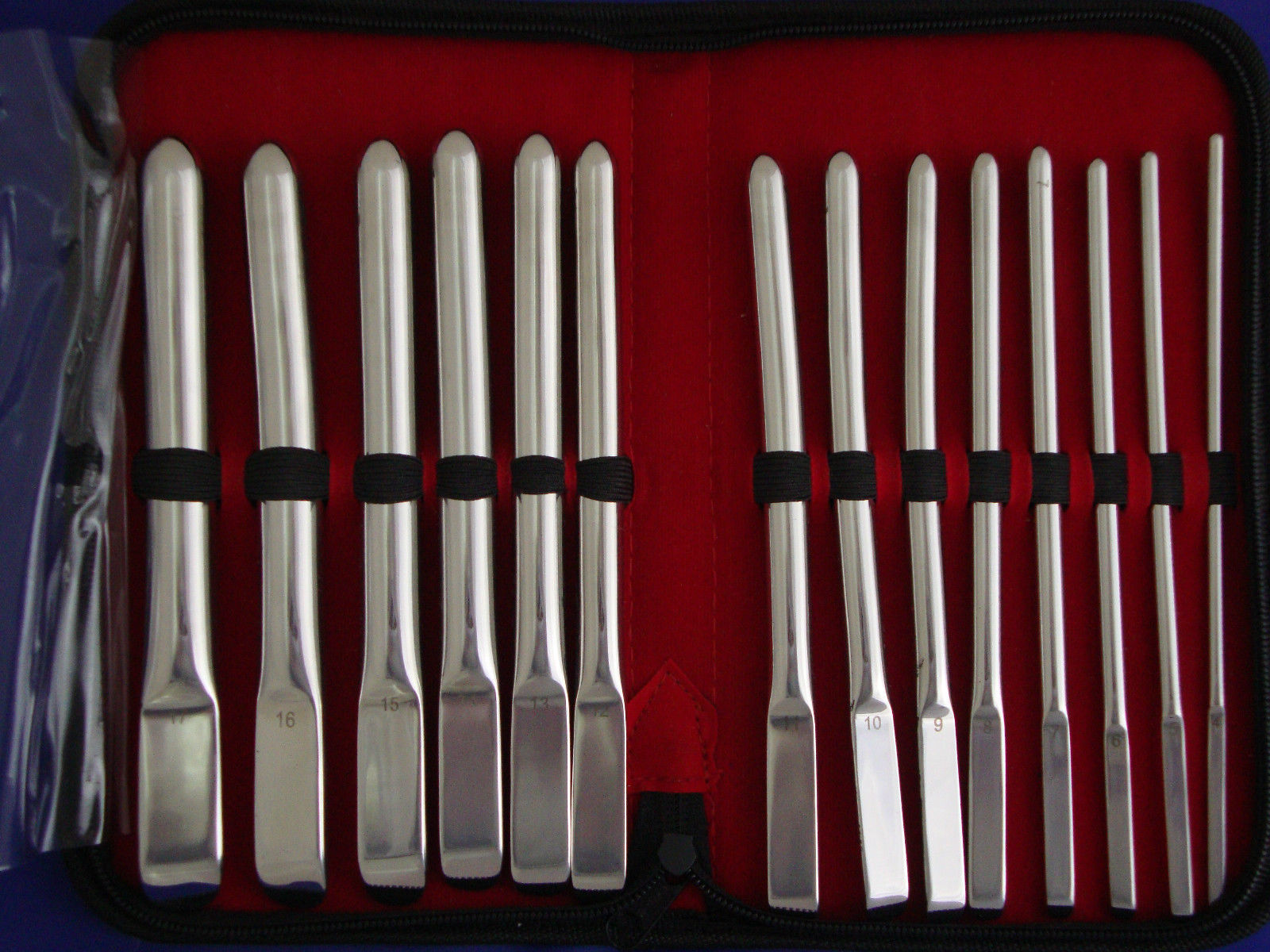 PREMIUM Uterine Dilators Hegar Kit Set of 14 (4mm to 17mm) Surgical Instruments