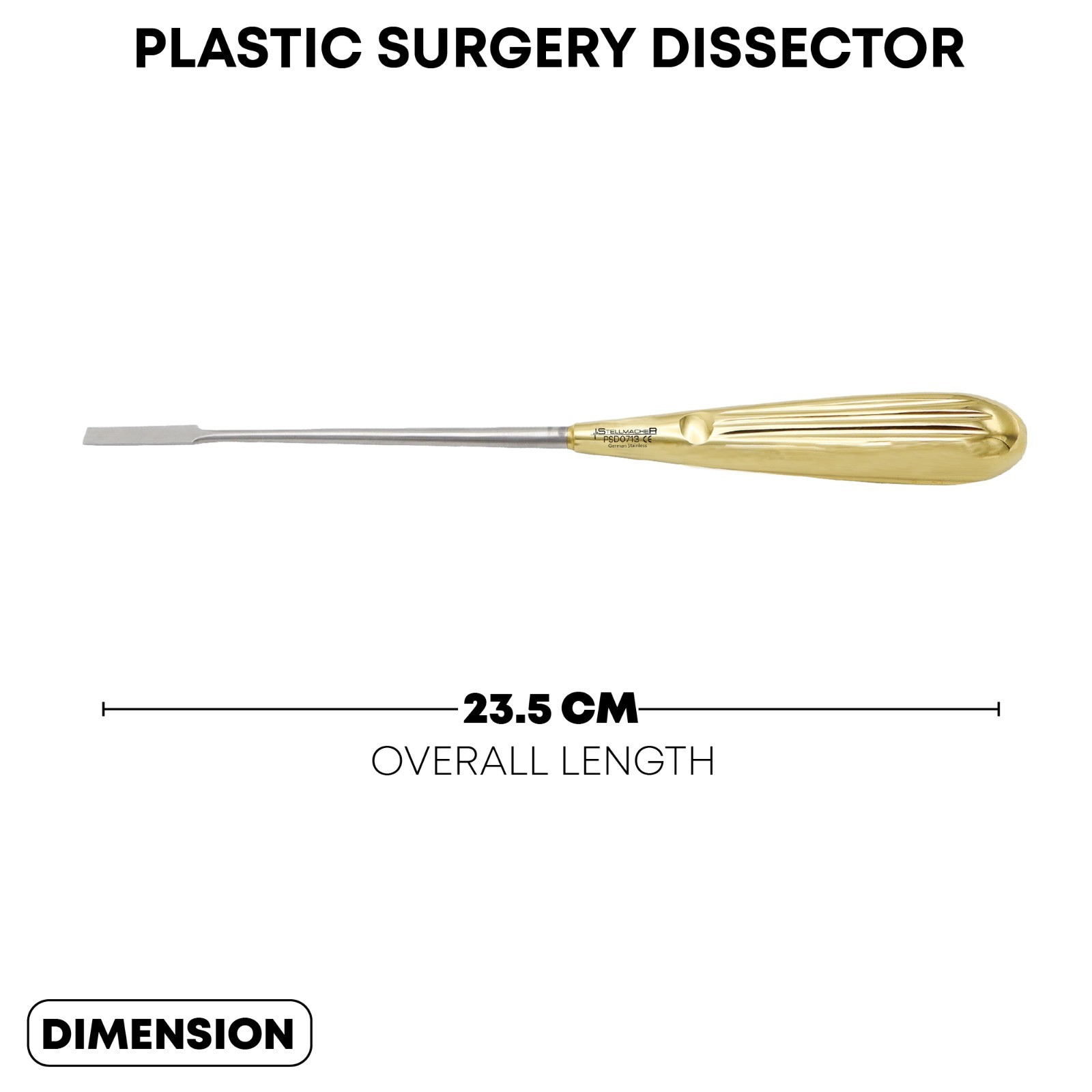 Breasts Flap Dissector Straight Handle Dissectors Premium Gold German Grade