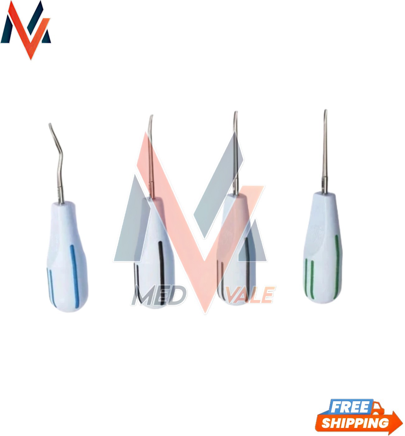 Directa 506333 Luxator Dental Periotomes Short Kit Color Coded