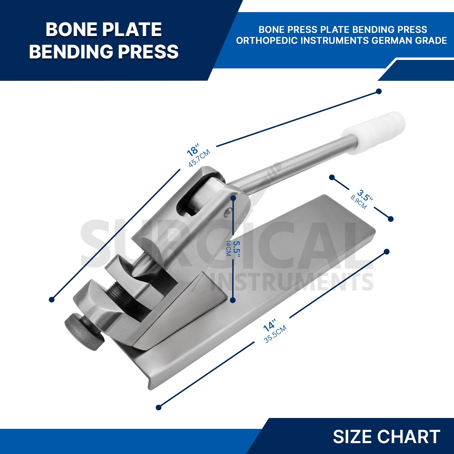 Large Bone Press Plate Bending Stainless Orthopedic Instruments German Grade