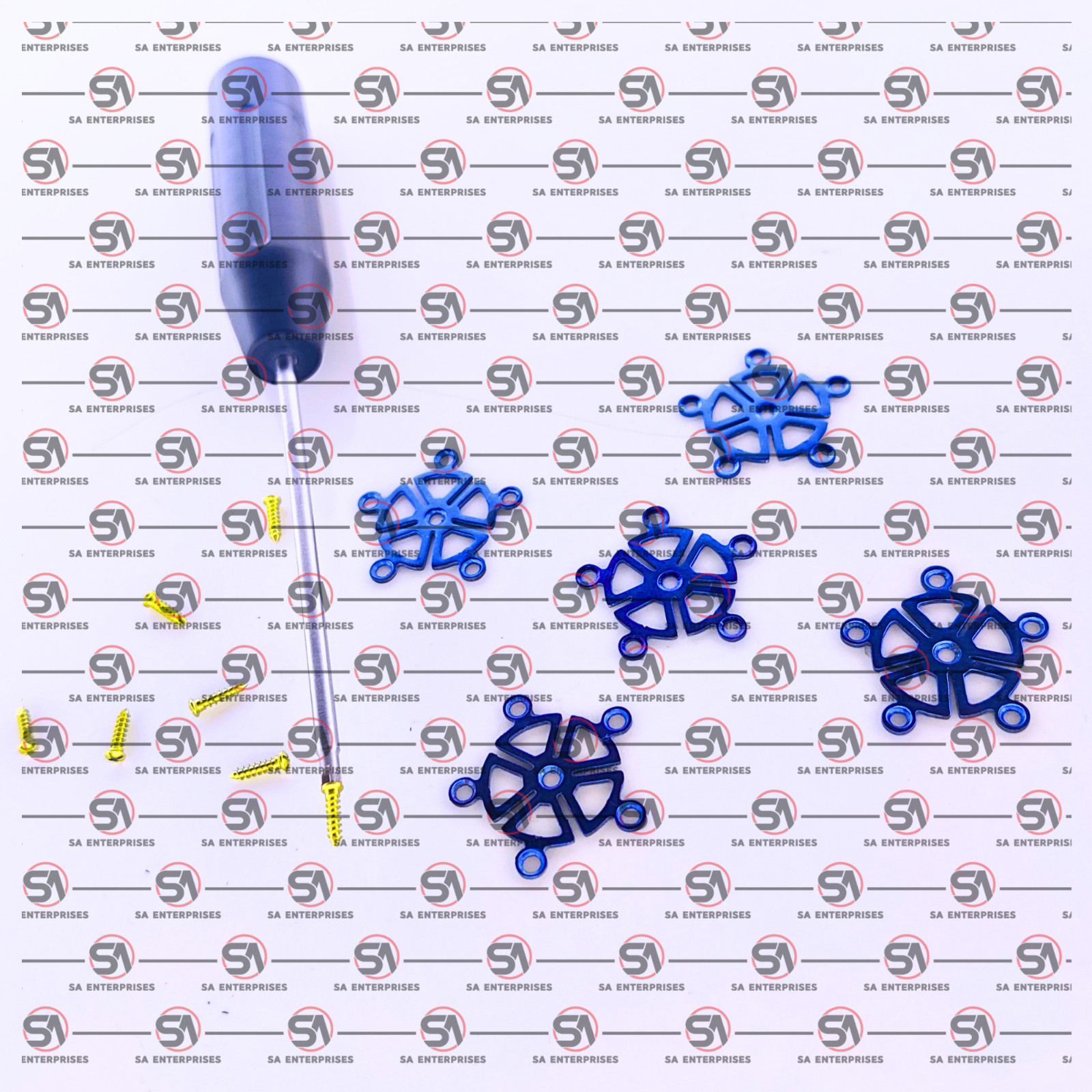 Maxillofacial Mini Burr Hole Mesh Plates & Cross Head Self Drill Screws 36 Pcs