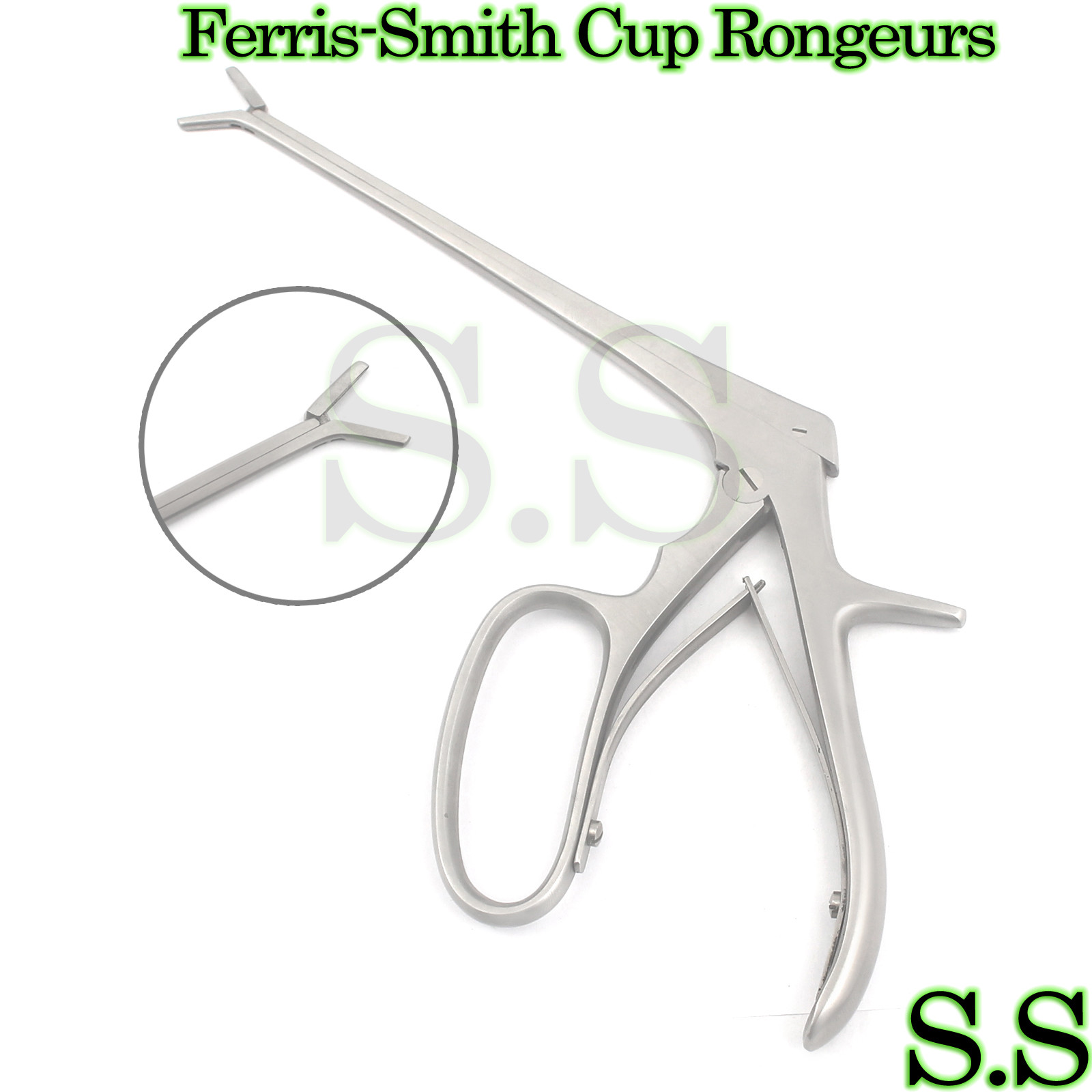 Ferris-smith Cup Rongeurs 7″ 2x10mm Curved Down.
