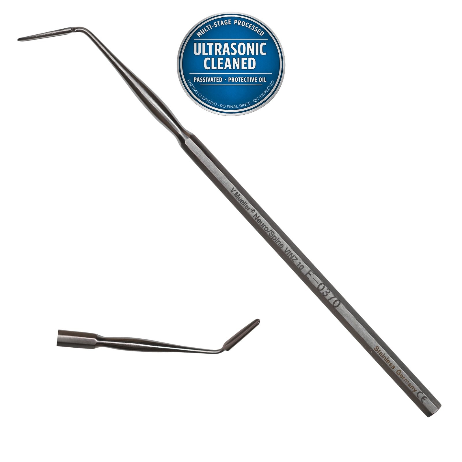 V Mueller Frazier Dural Separator, Angled, Neuro/Spine, Tapered Blade, 6-1/8in