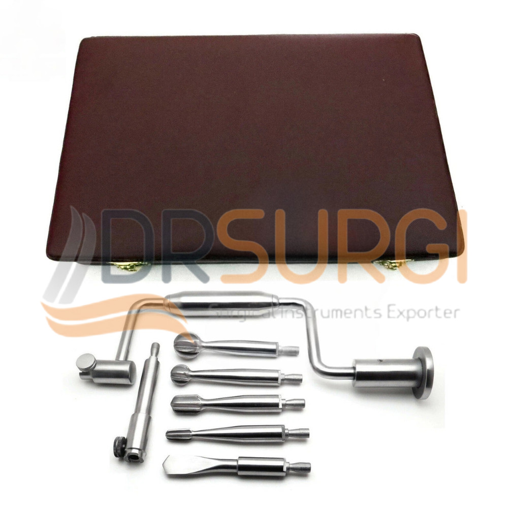 Hudson Brace Hand Drill Set 7 PCS With Box Surgical Orthopedic Instruments