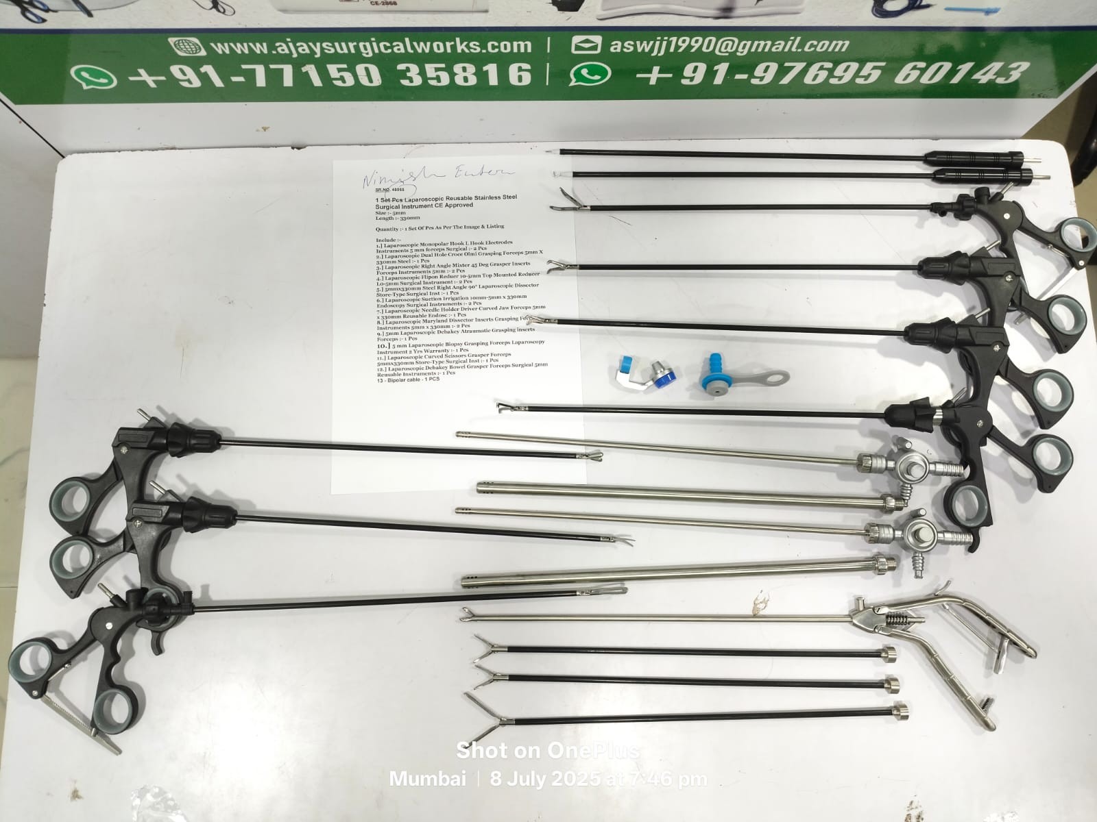 1 Set Pcs Laparoscopic Reusable Stainless Steel Surgical Instrument CE Approved