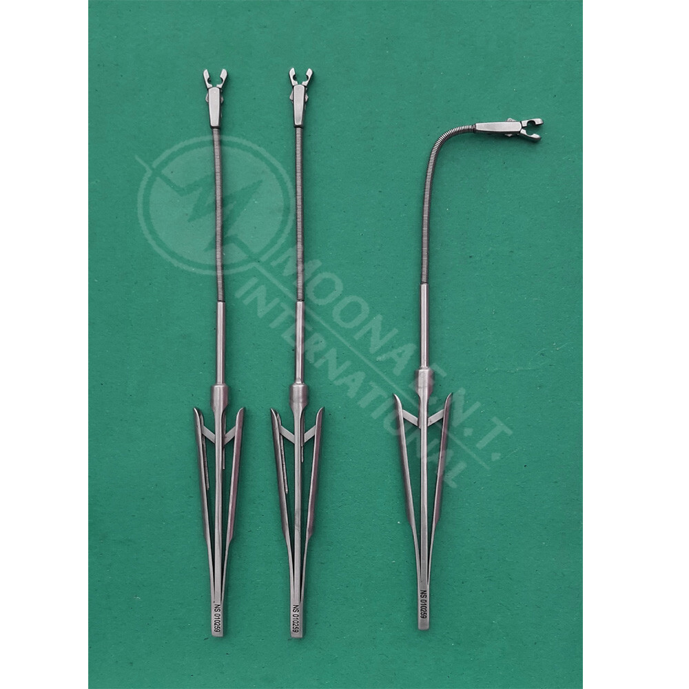 Aneurysm Clip Applicator Flexible 0° To 90° With 10 pieces Titanium Clips