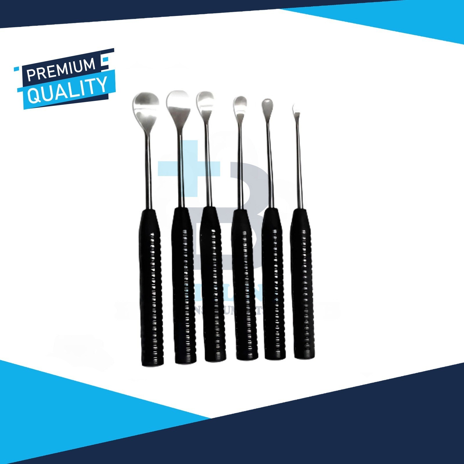 Cobb Elevator Spine Set 6-Piece Orthopedic Surgical Instruments Black Handle