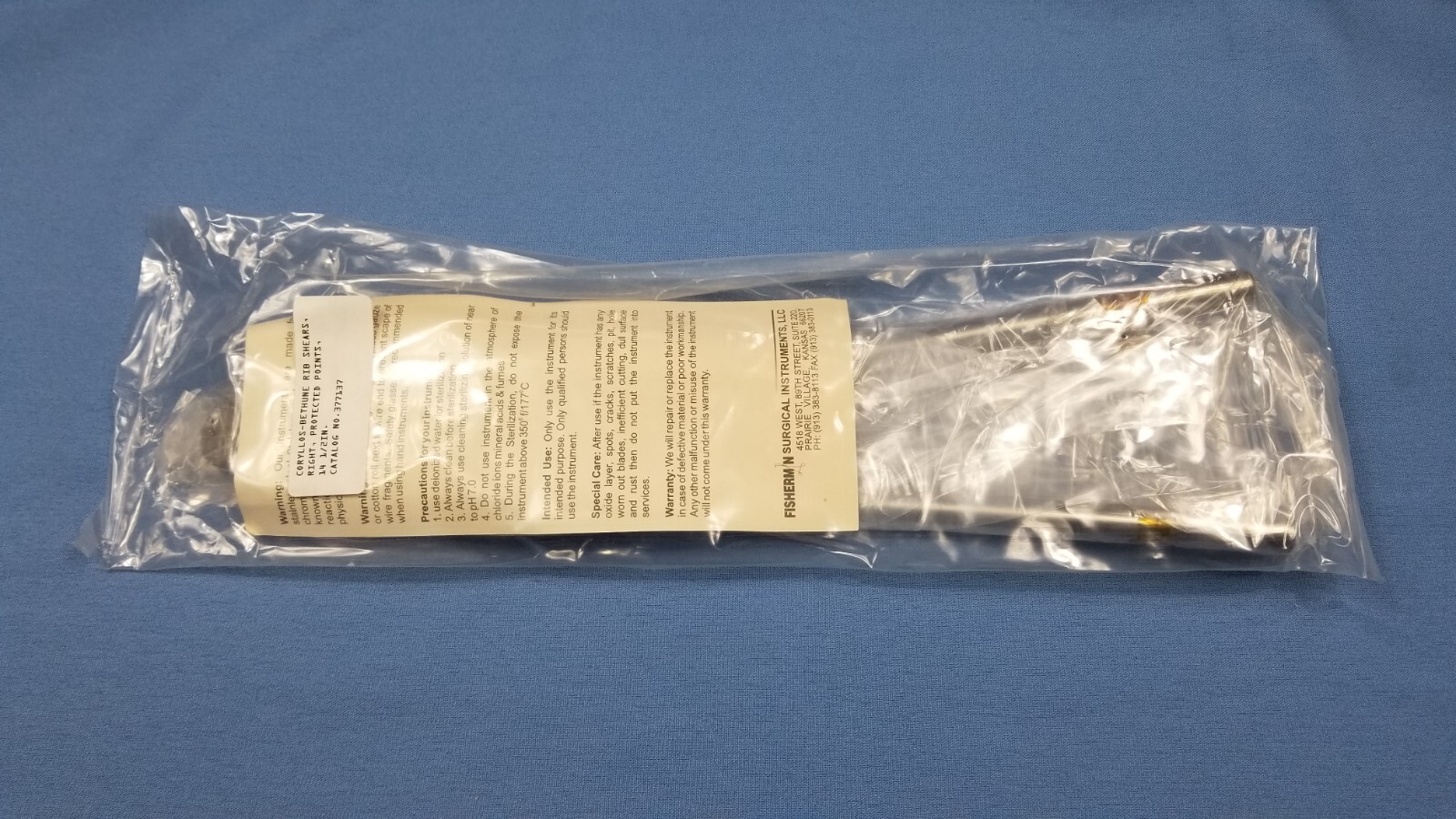 German Stainless Steel Coryllos Bethune Rib Shears 377137