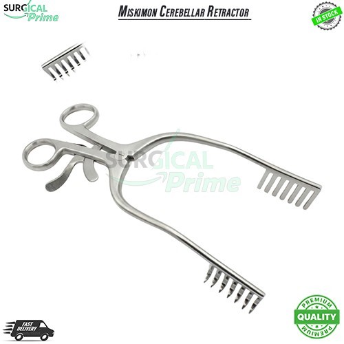 Miskimon Cerebellar Retractor 7X7 Sharp Prong 7.5 Orthopedic Surgical Neurology