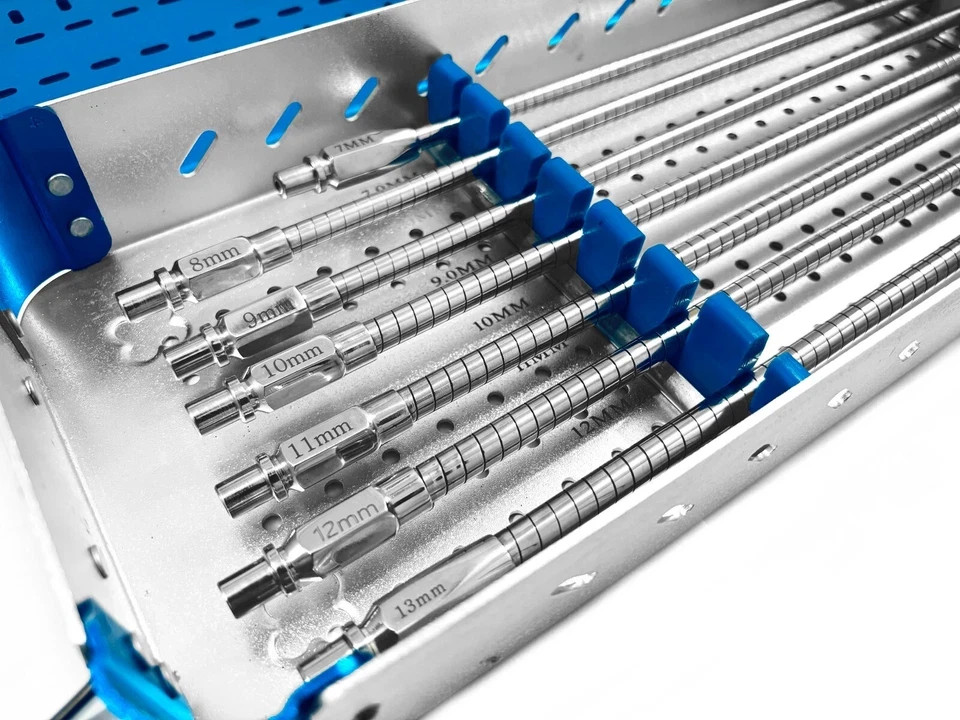 Cannulated Flexible Reamer Set 7 Pcs with Box Veterinary Orthopedic Instrument
