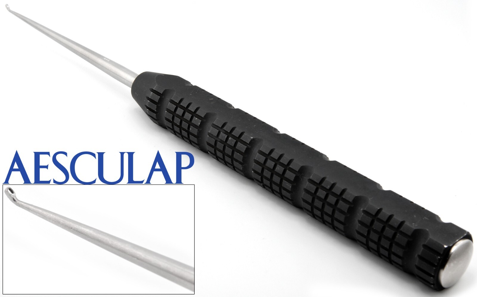 AESCULAP MN052R Oval Orthopedic Spine Bone Curette Tip 2.5x5mm #000 15″ long XL