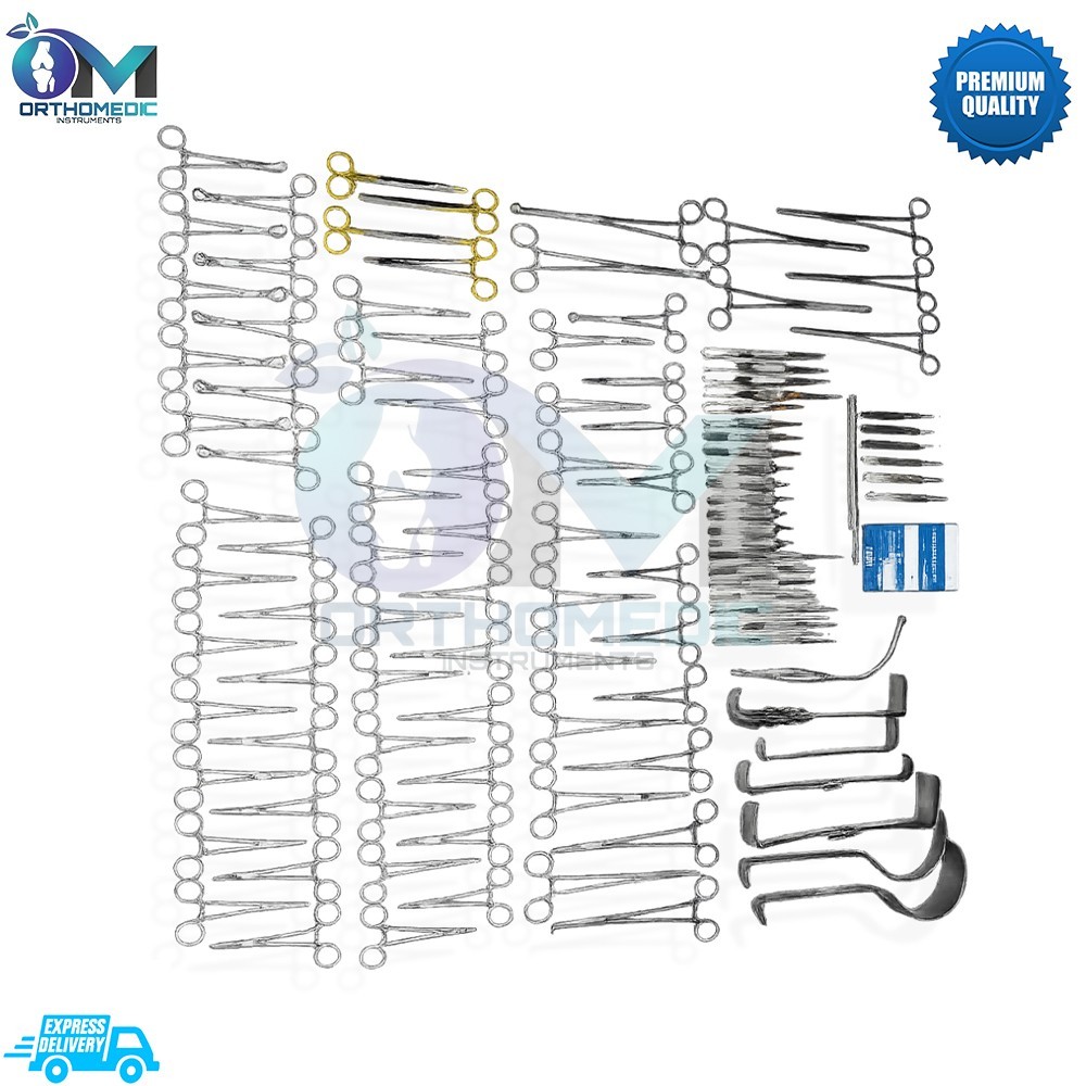 New 108-Pcs Set Laparotomy Instruments MedicalSurgical Abdominal Surgery Kit