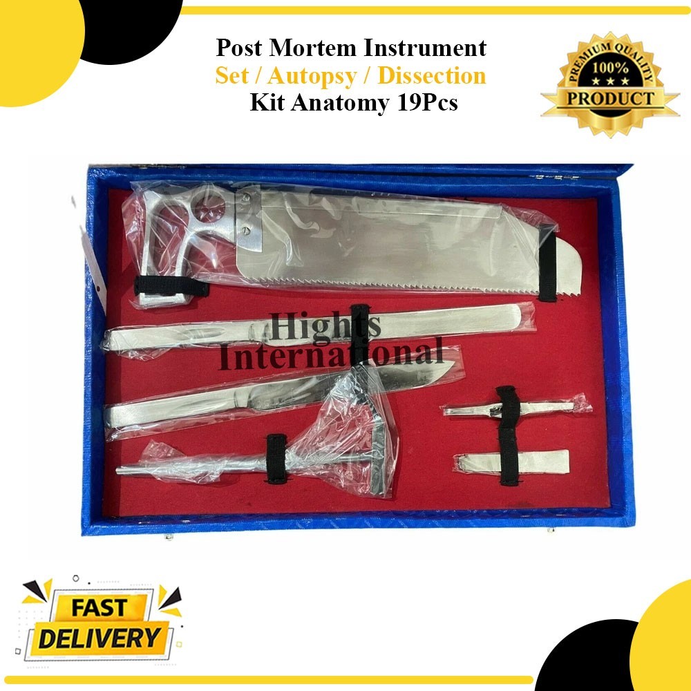 Post Mortem Instrument Set / Autopsy / Dissection Kit Anatomy 19Pcs