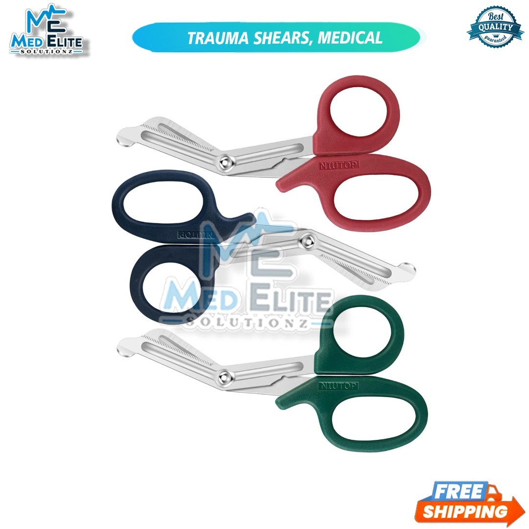 Trauma Shears, Medical Scissors 3-Pack, Premium Bandage Scissors for Nurses