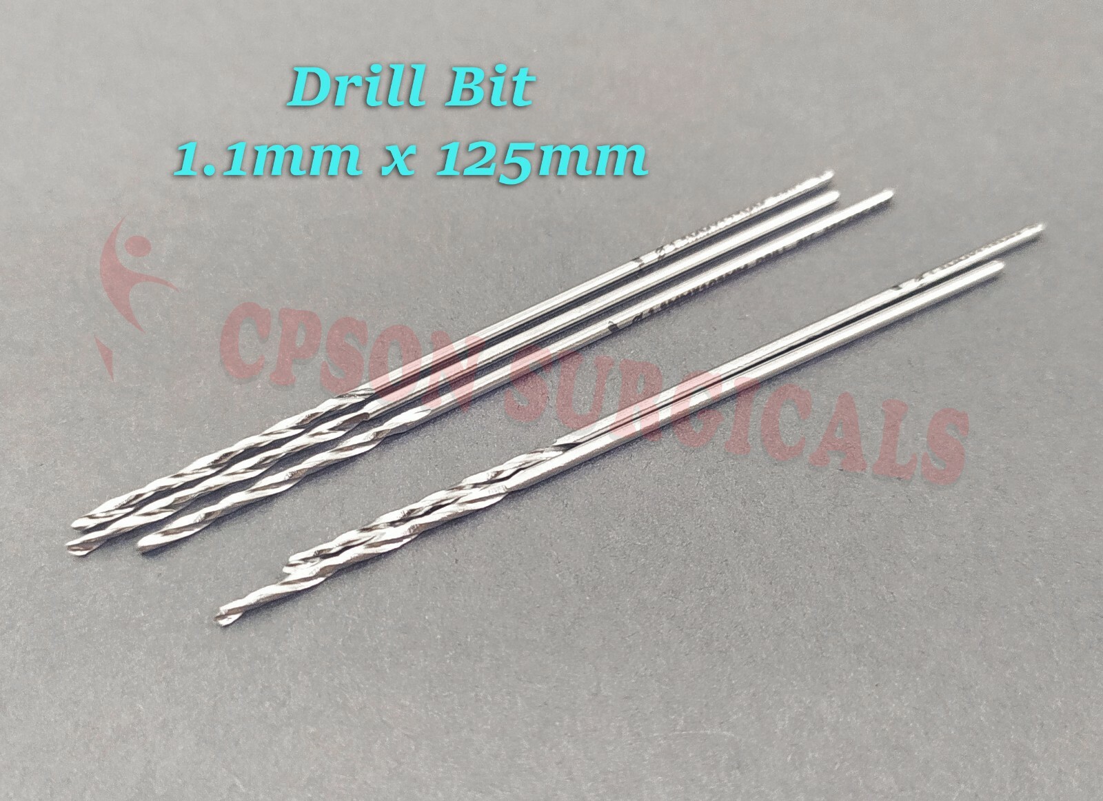 1.1mm x 125mm Drill Bit Lot of 5pcs Veterinary Instrument Stainless Steel
