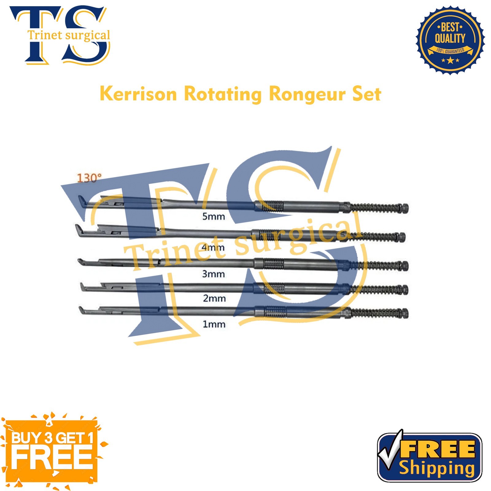 Interlaminar Kerrison Rotating Rongeur Set Spine Surgery Orthopedic Instruments
