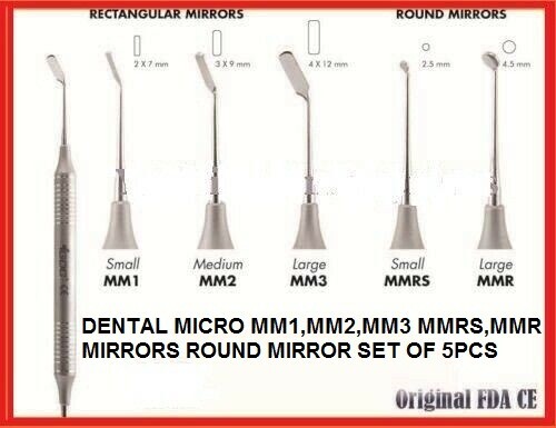 DENTAL INSTRUMENT TOOLS MICRO SURGICAL MIRRORS ROUND MIRROR SET OF 5PCS Good Con