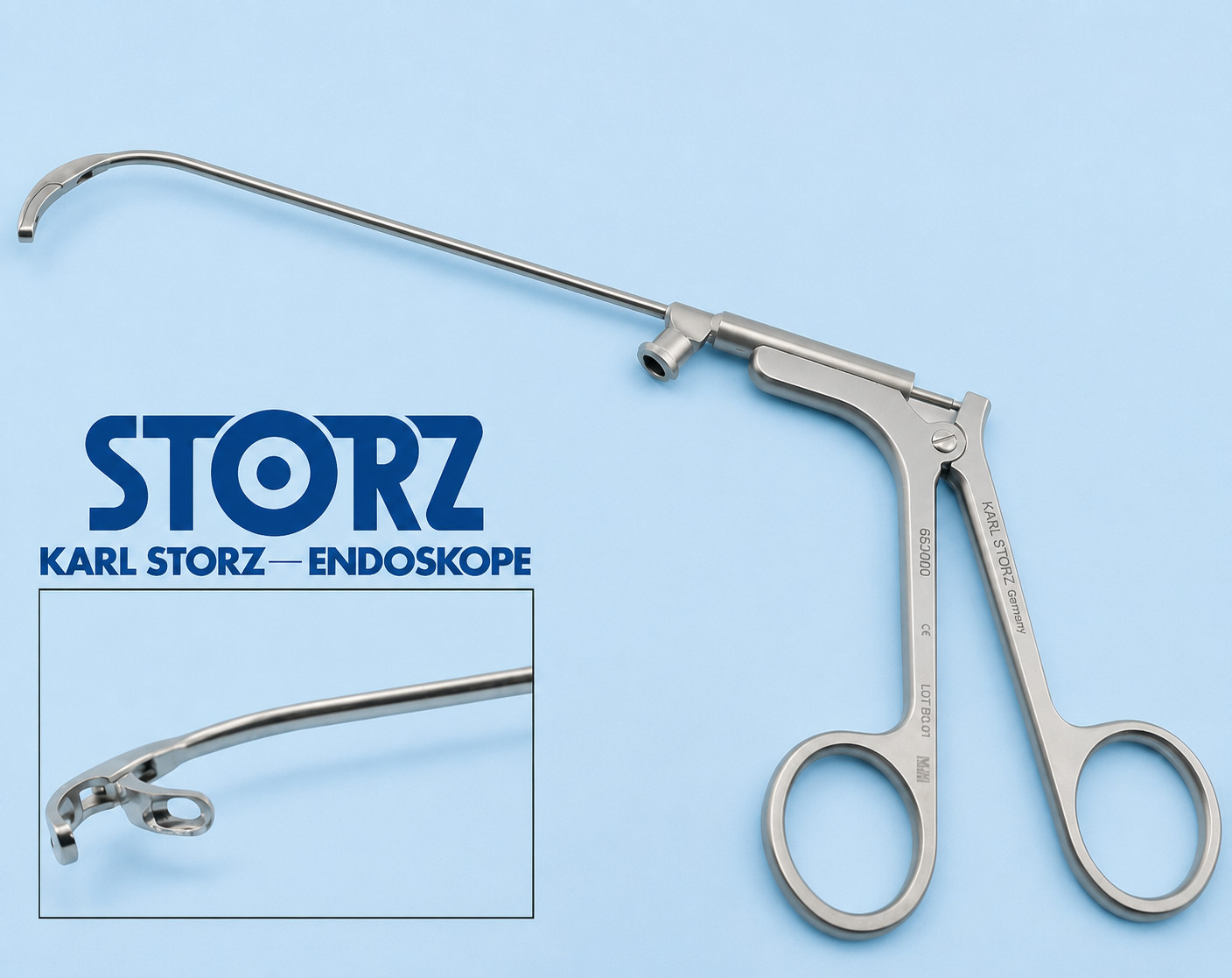 KARL STORZ 653000 HEUWIESER Antrum Grasping Forceps Fixed Jaw Curved Down 90°