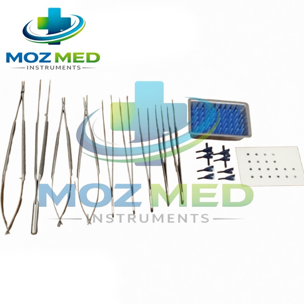 Micro Surgery Instrument Set 9 Pcs With Micro Vascular Clamp Plastic Surgery