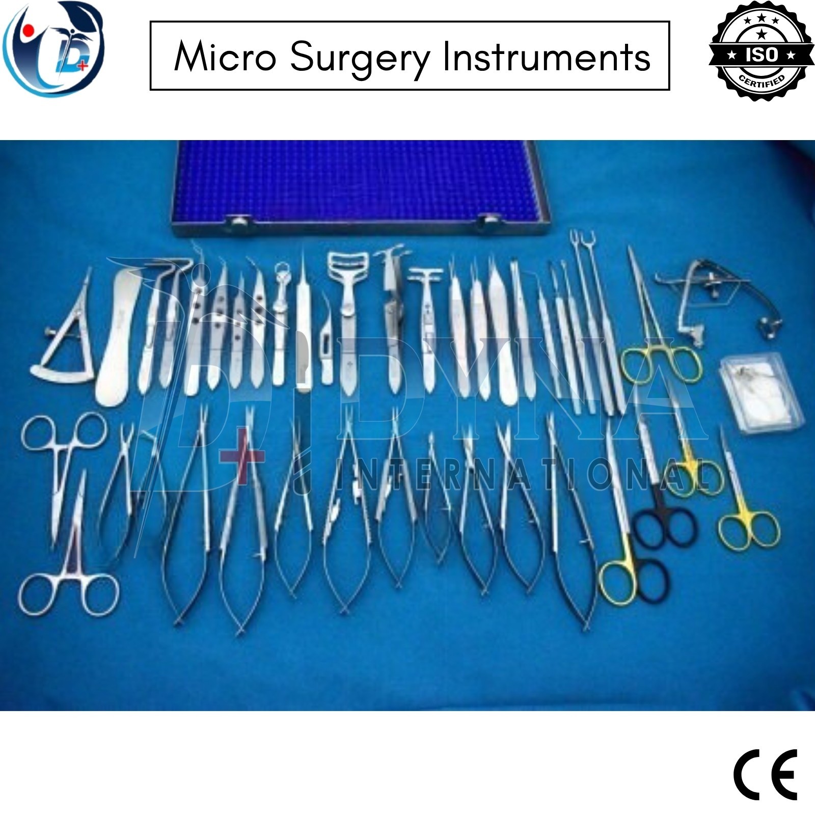 Ophthalmic Cataract Eye Micro Surgery Instruments Set | 44 Pcs Kit + Rack Box CE