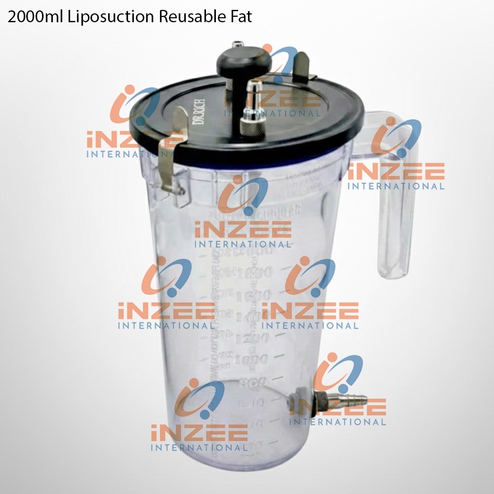 Liposuction Reusable Fat Collector Canister 2000ml With On Off Valve By Inzee