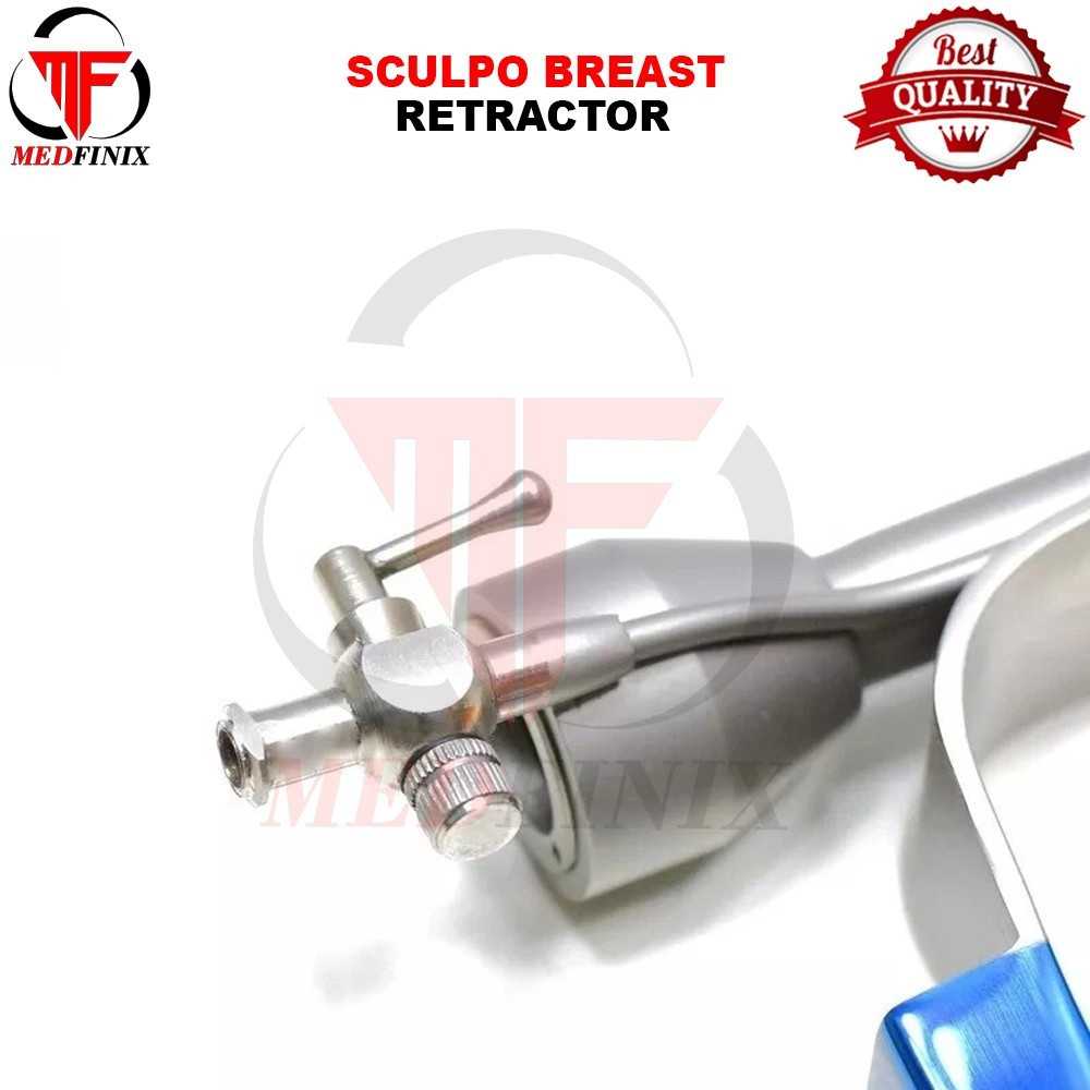 Sculpo Breast Retractors with Endoscopic Channel 180 X 25mm Titanium Blue Coated