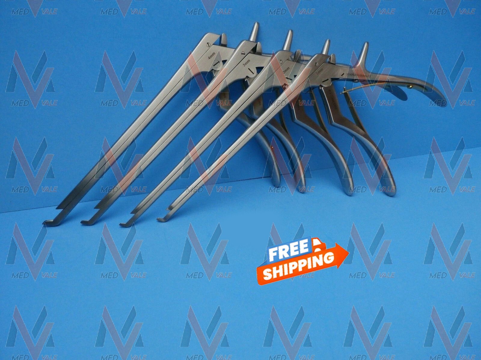 KERRISON Rongeurs 8” 1,2,3, 4mm, up 45° Surgical Orthopedic Instrument 4 PC A+