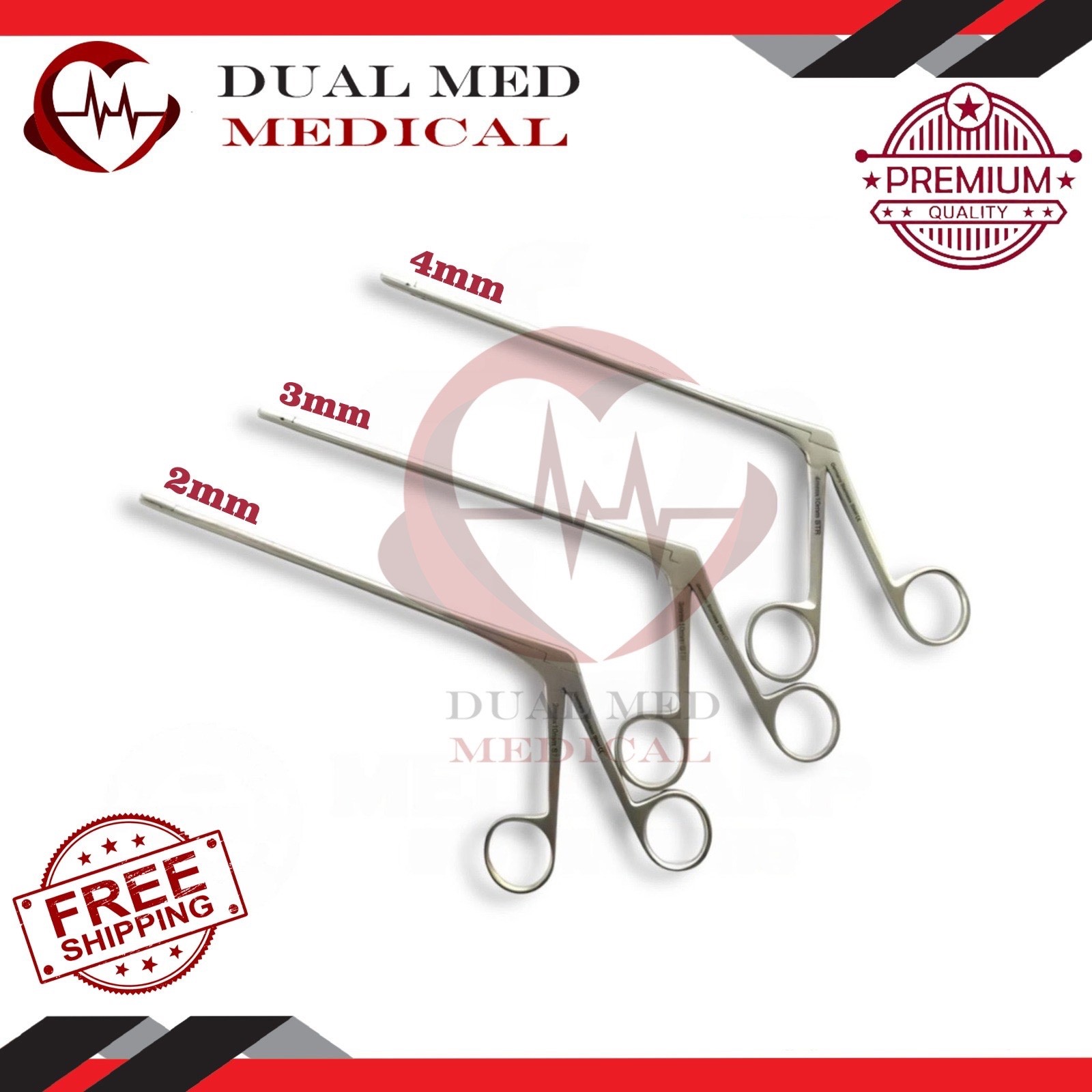 Laminectomy Rongeurs 7” STR 2,3 & 4mm Set of 3 Pcs Spine Orthopedic Instruments